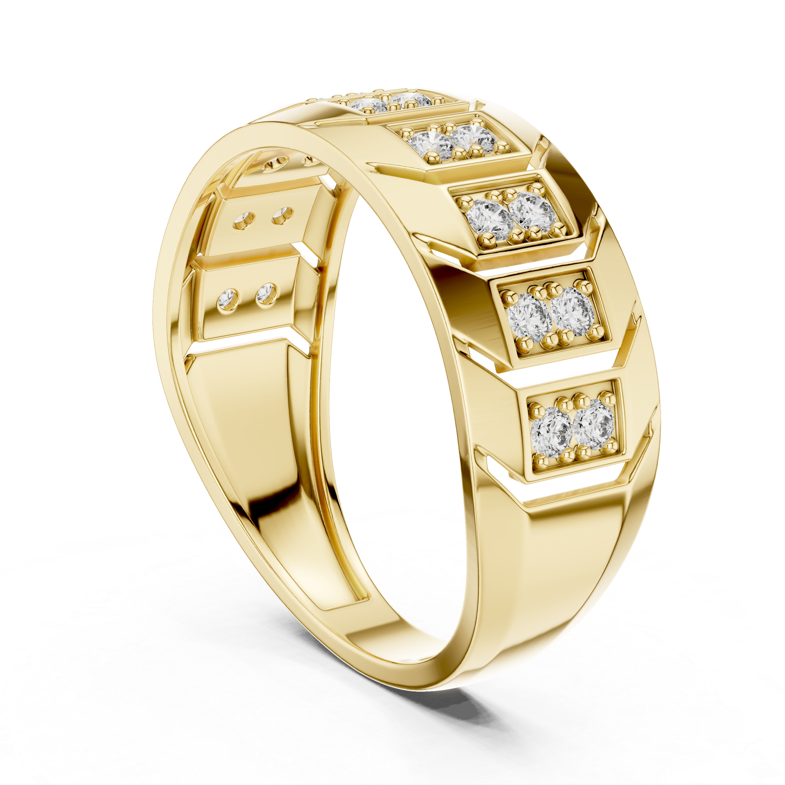 Imperial V-Ridge Diamond Band