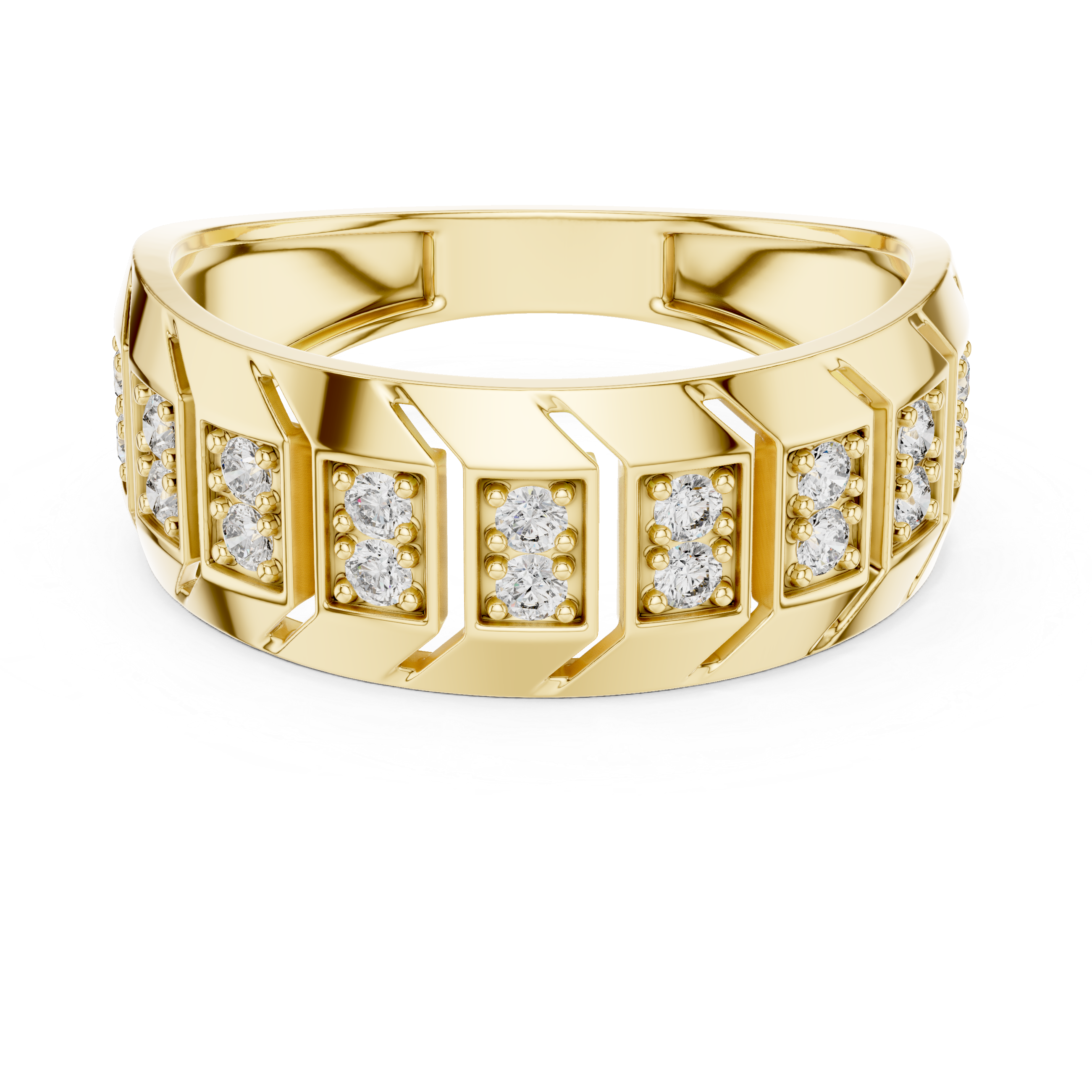 Imperial V-Ridge Diamond Band