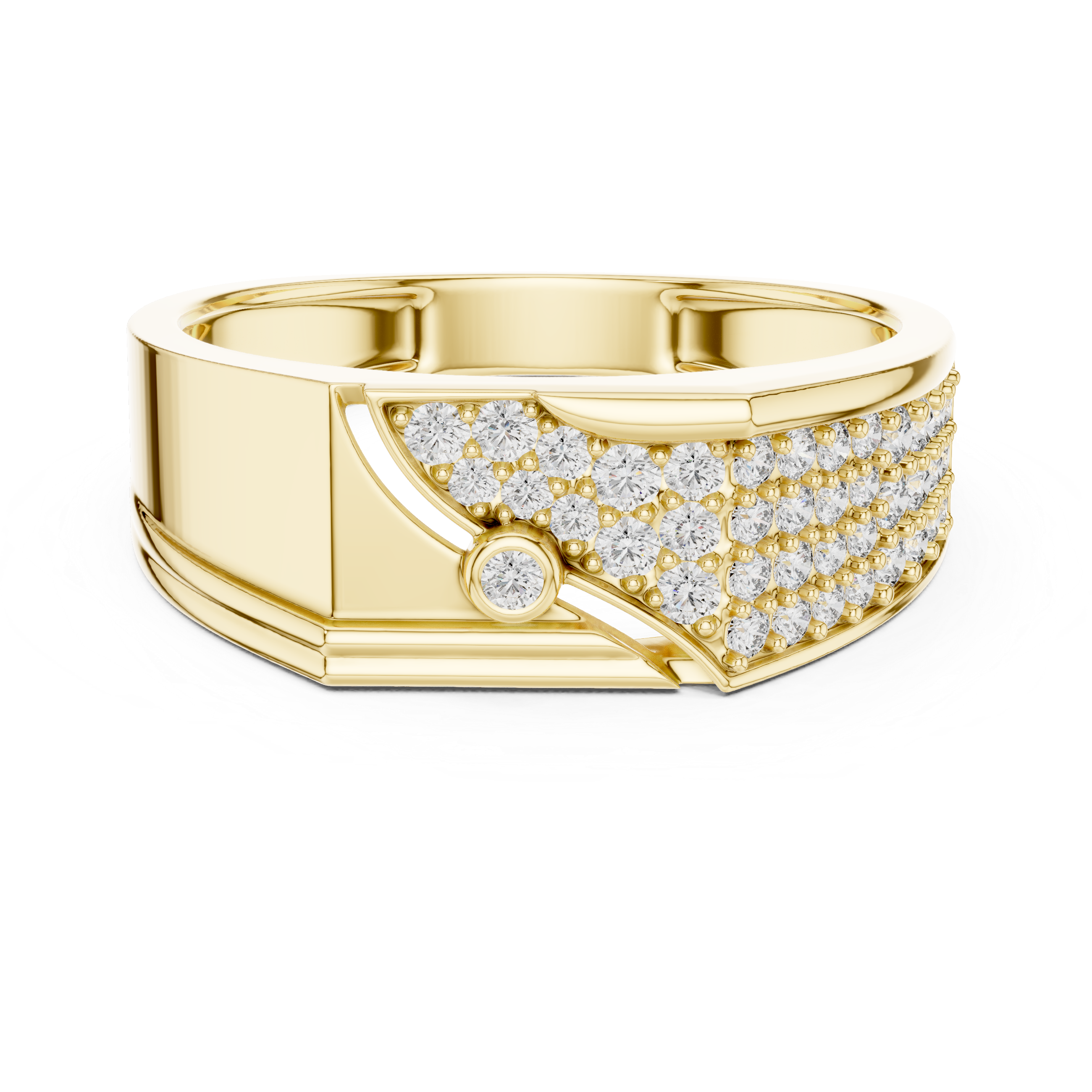 Aurelia Wave Asymmetric Pave Band