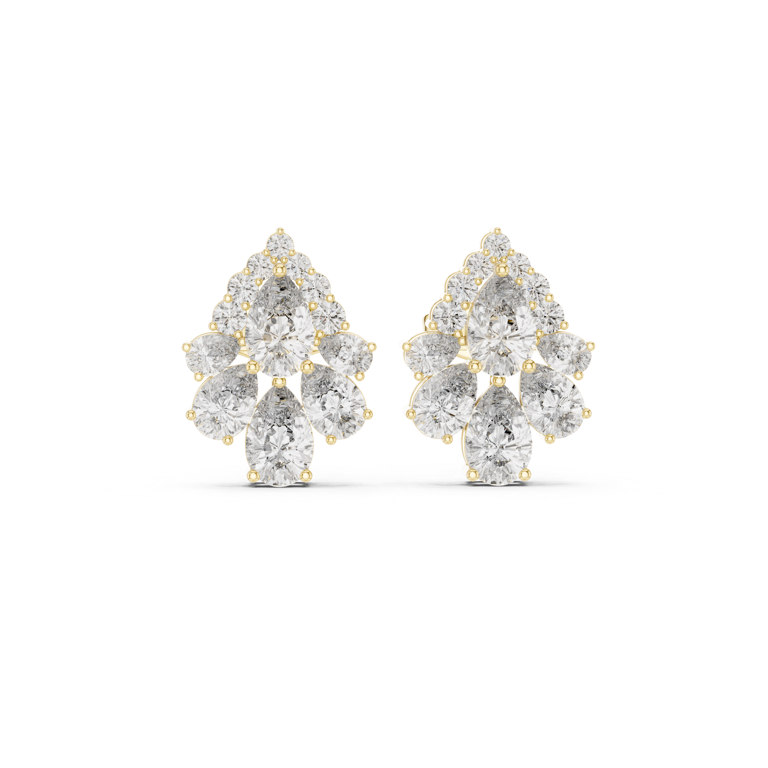 Celestial Teardrop Radiance Cluster Earrings